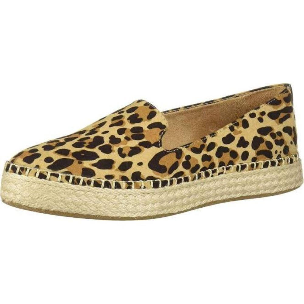 Dr. Scholl's Find Me Espadrille Slip On Womens 9.5 Leopard Print Tan Brown